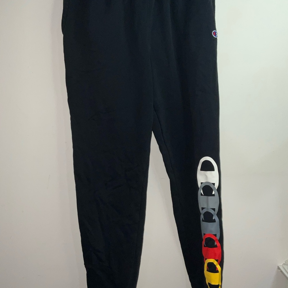 Champion Black and Red Joggers with Graphic Design Boys XL